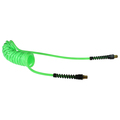 Coilhose Pneumatics Flexcoil 3/16" ID x 25’ 1/4" MPT Rigid Neon Green PU316-25-G